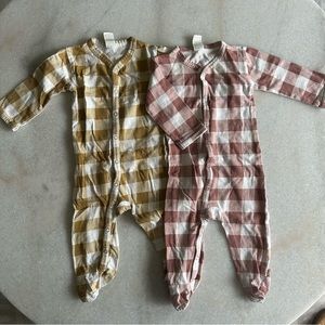 Kate Quinn gingham footie pajama bundle